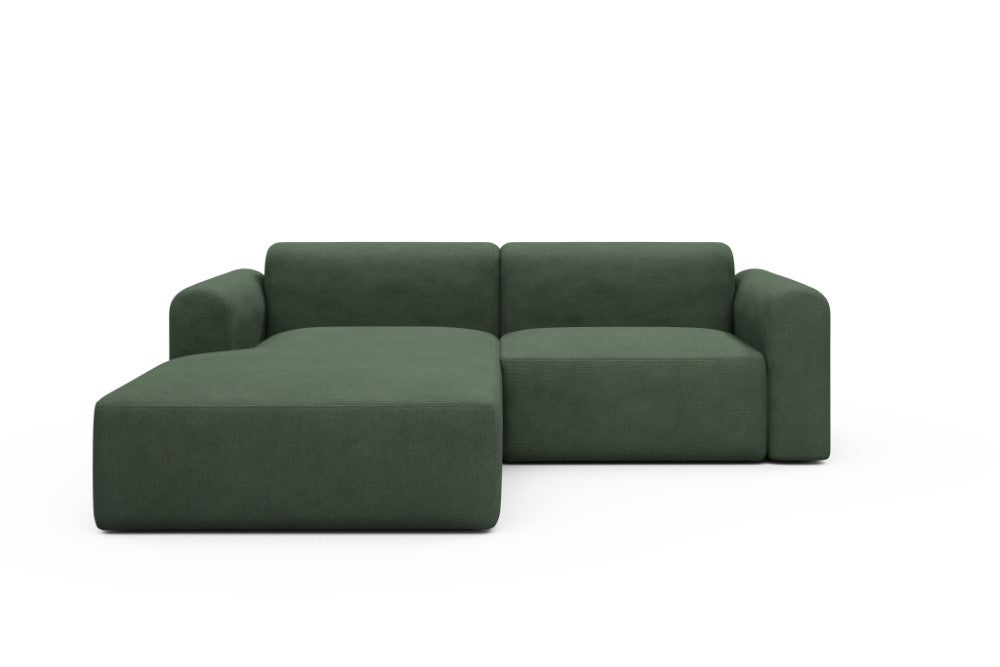 Rund Modular Sofa - Configurations 1 - D1L - 240 x 188 cm - Chaise + 1,5 Seater - 769 Cura Saga Green