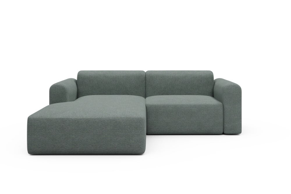 Rund Modular Sofa - Configurations 1 - D1L - 240 x 188 cm - Chaise + 1,5 Seater - 770 Carreno Cielo Blue