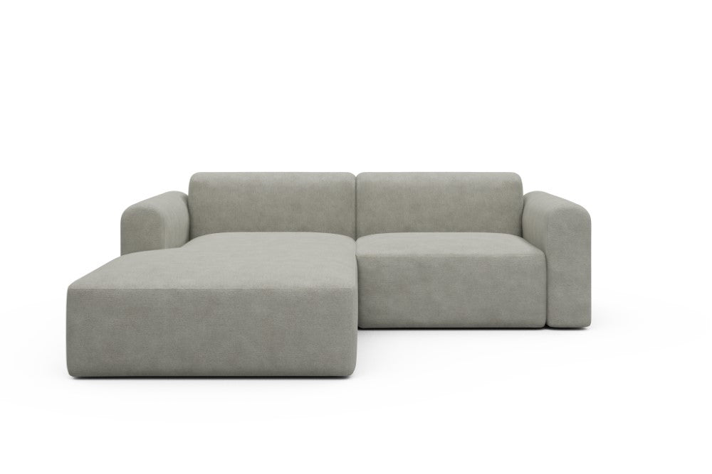 Rund Modular Sofa - Configurations 1 - D1L - 240 x 188 cm - Chaise + 1,5 Seater - 773 Carreno Moon Stone White