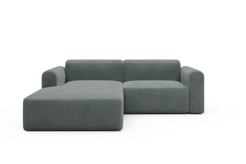 Rund Modular Sofa - Configurations 1 - D1L - 240 x 188 cm - Chaise + 1,5 Seater - 812 Smooth Smooth Silver Grey