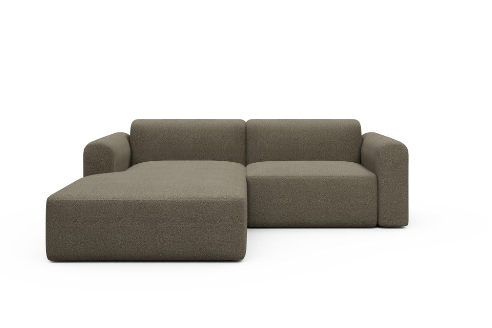 Rund Modular Sofa - Configurations 1 - D1L - 240 x 188 cm - Chaise + 1,5 Seater - 850 Mahoga Caramel Grey