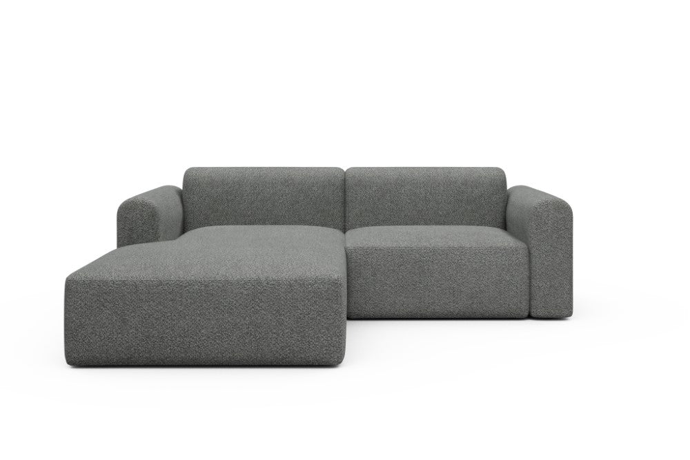 Rund Modular Sofa - Configurations 1 - D1L - 240 x 188 cm - Chaise + 1,5 Seater - 868 Vanora Warm Grey