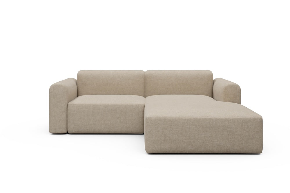 Rund Modular Sofa - Configurations 1 - D2L - 240 x 188 cm - 1,5 Seater + Chaise - 410 Esina Almond Beige