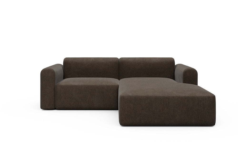 Rund Modular Sofa - Configurations 1 - D2L - 240 x 188 cm - 1,5 Seater + Chaise - 411 Esina Cedar Brown