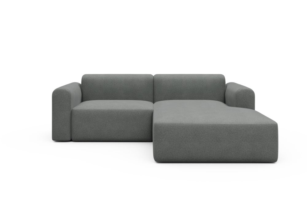 Rund Modular Sofa - Configurations 1 - D2L - 240 x 188 cm - 1,5 Seater + Chaise - 440 Satya Steel Grey
