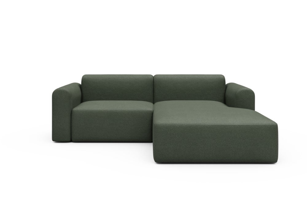 Rund Modular Sofa - Configurations 1 - D2L - 240 x 188 cm - 1,5 Seater + Chaise - 488 Denari Forest Green