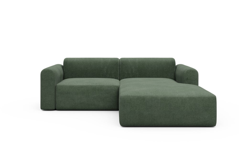 Rund Modular Sofa - Configurations 1 - D2L - 240 x 188 cm - 1,5 Seater + Chaise - 498 Casone Forest Green