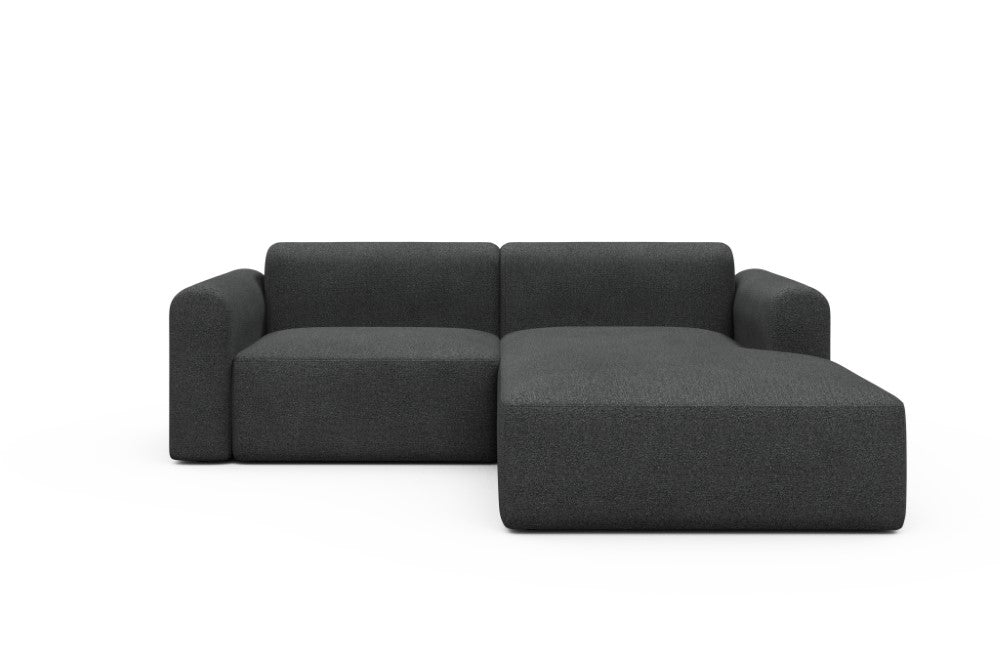 Rund Modular Sofa - Configurations 1 - D2L - 240 x 188 cm - 1,5 Seater + Chaise - 529 Bouclé Charcoal