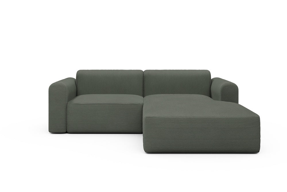 Rund Modular Sofa - Configurations 1 - D2L - 240 x 188 cm - 1,5 Seater + Chaise - 598 Corduroy Sage