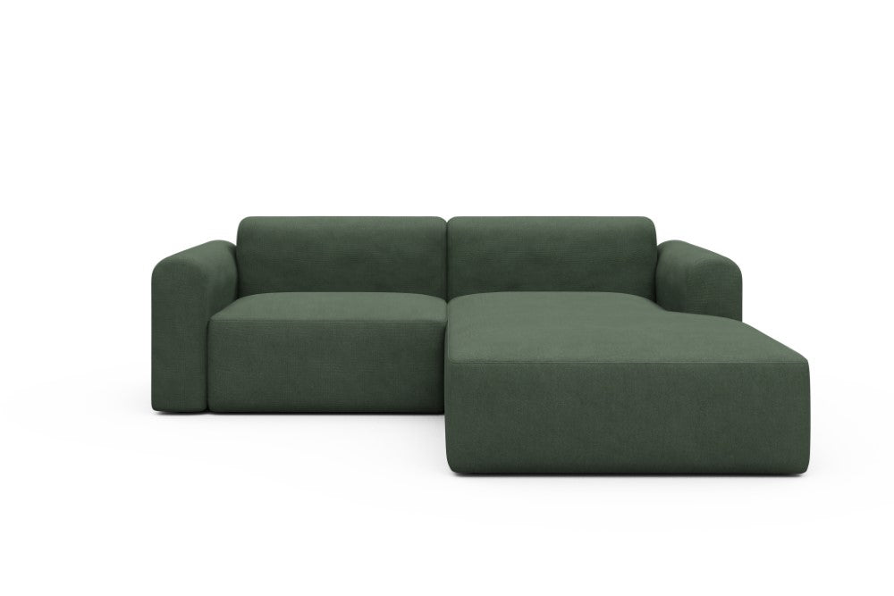 Rund Modular Sofa - Configurations 1 - D2L - 240 x 188 cm - 1,5 Seater + Chaise - 769 Cura Saga Green