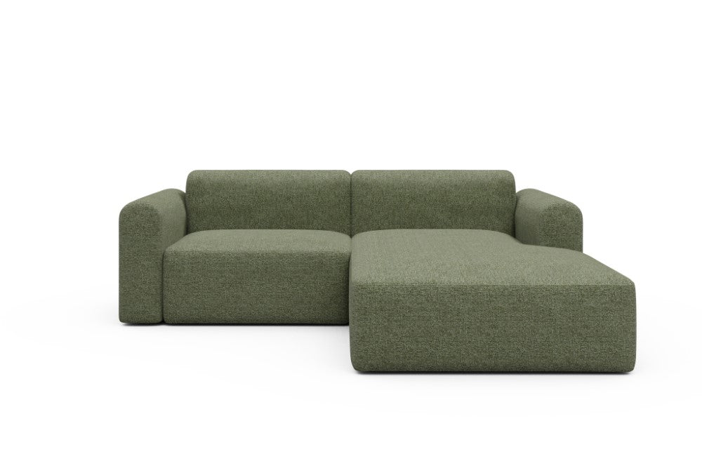Rund Modular Sofa - Configurations 1 - D2L - 240 x 188 cm - 1,5 Seater + Chaise - 775 Carreno Vivid Green