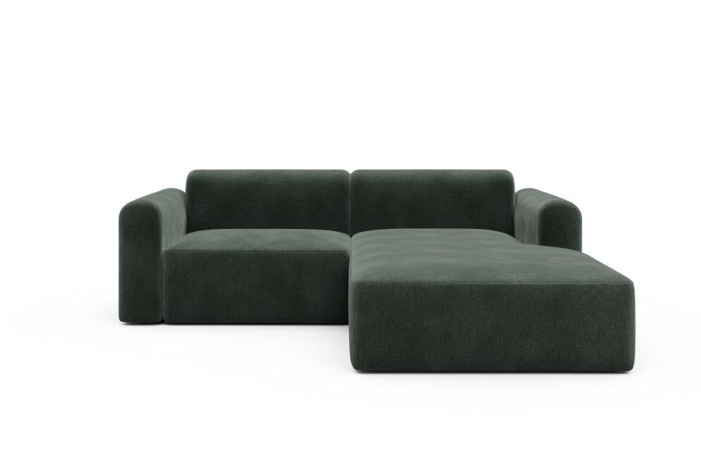 Rund Modular Sofa - Configurations 1 - D2L - 240 x 188 cm - 1,5 Seater + Chaise - 814 Smooth Laural Green
