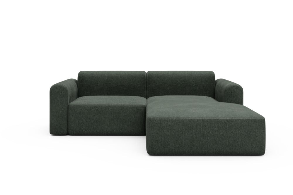 Rund Modular Sofa - Configurations 1 - D2L - 240 x 188 cm - 1,5 Seater + Chaise - 818 Aivi Pine Green