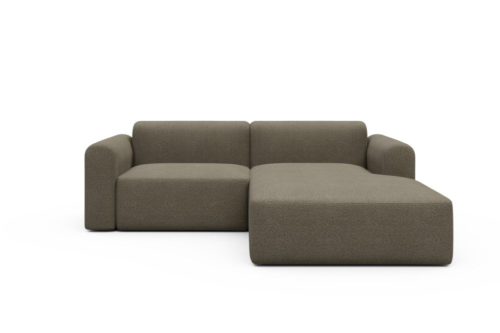 Rund Modular Sofa - Configurations 1 - D2L - 240 x 188 cm - 1,5 Seater + Chaise - 850 Mahoga Caramel Grey
