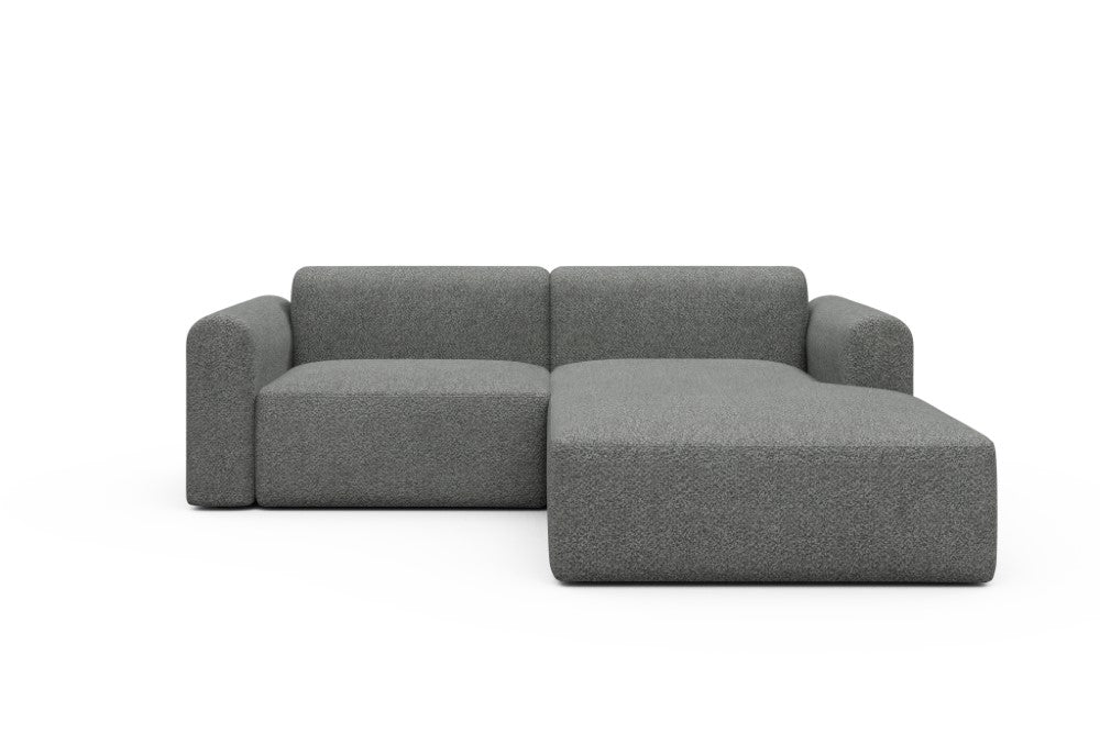 Rund Modular Sofa - Configurations 1 - D2L - 240 x 188 cm - 1,5 Seater + Chaise - 868 Vanora Warm Grey