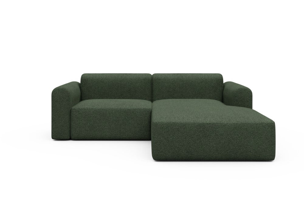Rund Modular Sofa - Configurations 1 - D2L - 240 x 188 cm - 1,5 Seater + Chaise - 869 Vanora Deep Green