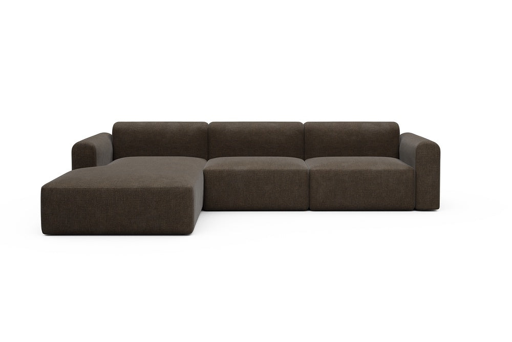 Rund Modular Sofa - Configurations 1 - D3L - 335 x 188 cm - Chaise + 2,5 Seater - 411 Esina Cedar Brown