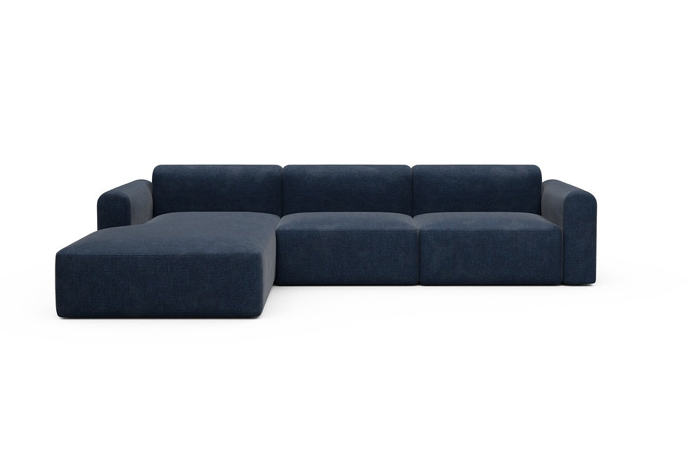 Rund Modular Sofa - Configurations 1 - D3L - 335 x 188 cm - Chaise + 2,5 Seater - 414 Esina Indigo Blue