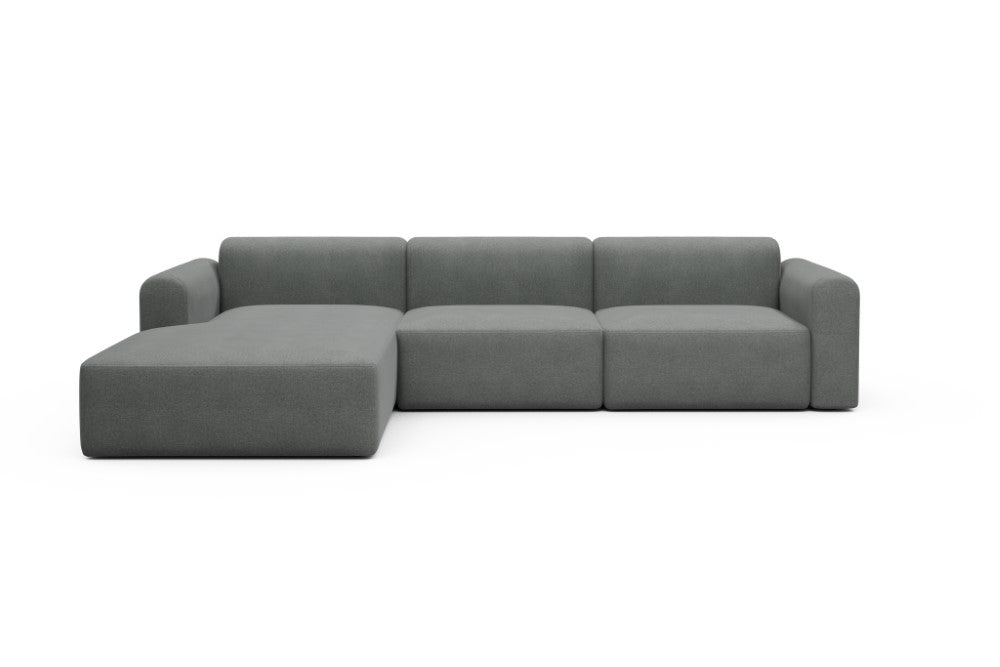 Rund Modular Sofa - Configurations 1 - D3L - 335 x 188 cm - Chaise + 2,5 Seater - 440 Satya Steel Grey