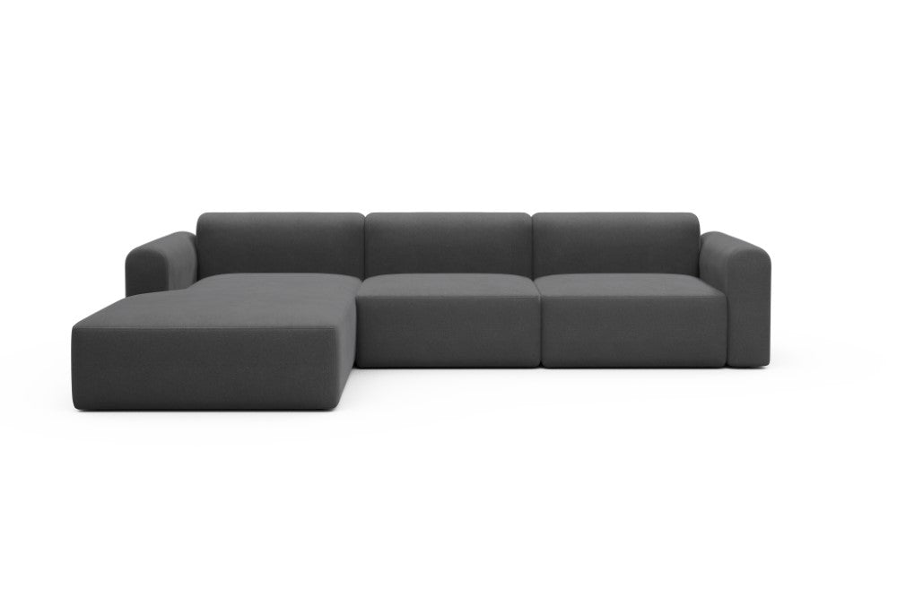 Rund Modular Sofa - Configurations 1 - D3L - 335 x 188 cm - Chaise + 2,5 Seater - 441 Satya Warm Zinc