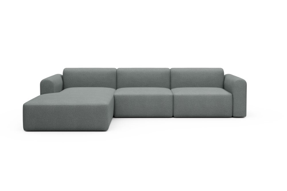 Rund Modular Sofa - Configurations 1 - D3L - 335 x 188 cm - Chaise + 2,5 Seater - 485 Denari Soft Grey