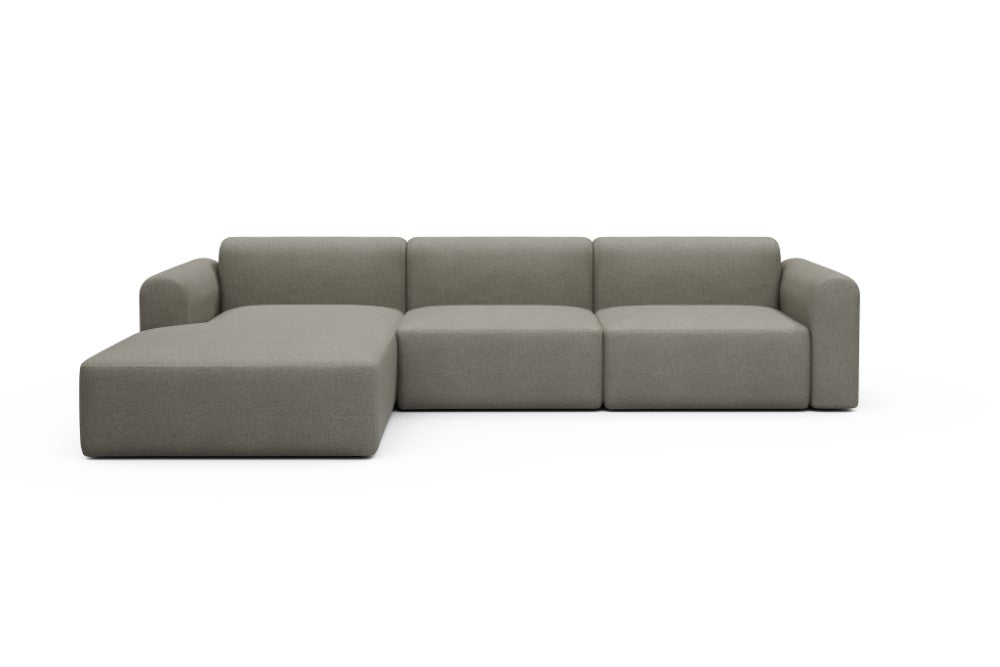 Rund Modular Sofa - Configurations 1 - D3L - 335 x 188 cm - Chaise + 2,5 Seater - 486 Denari Warm Grey