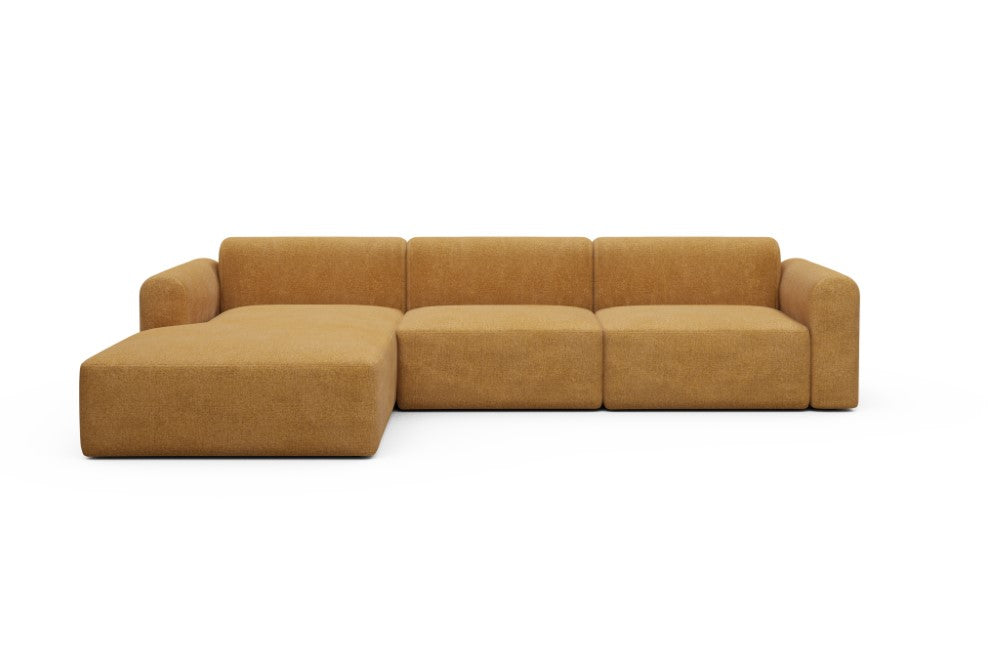 Rund Modular Sofa - Configurations 1 - D3L - 335 x 188 cm - Chaise + 2,5 Seater - 497 Casone Warm Yellow