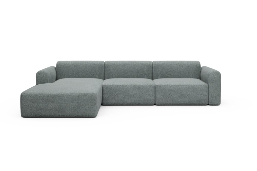 Rund Modular Sofa - Configurations 1 - D3L - 335 x 188 cm - Chaise + 2,5 Seater - 499 Casone Light mixed Green
