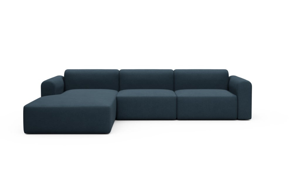 Rund Modular Sofa - Configurations 1 - D3L - 335 x 188 cm - Chaise + 2,5 Seater - 580 Argus Navy Blue