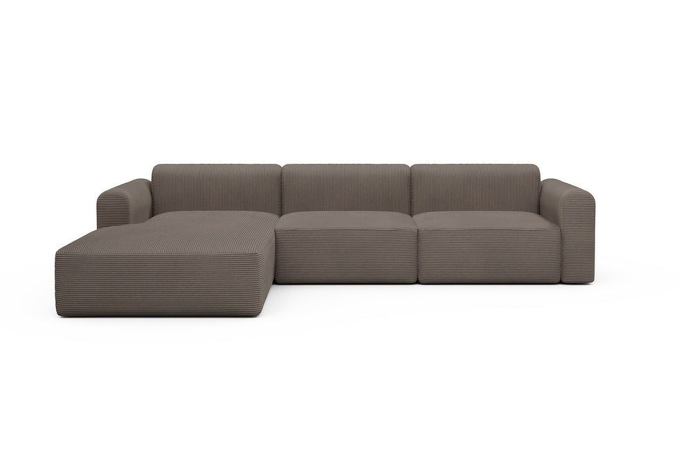 Rund Modular Sofa - Configurations 1 - D3L - 335 x 188 cm - Chaise + 2,5 Seater - 596 Corduroy Mocha
