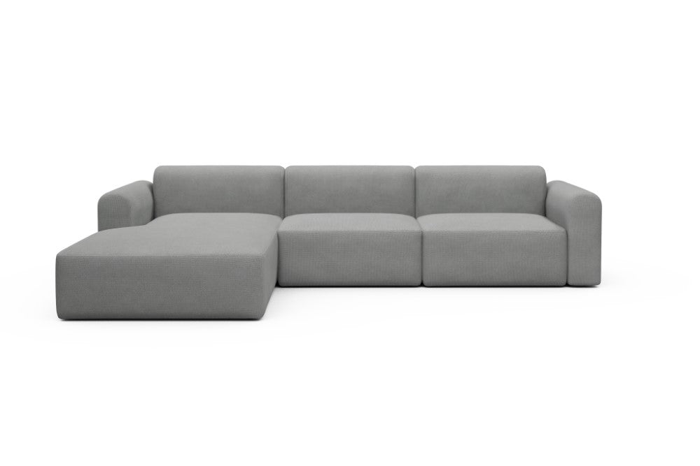 Rund Modular Sofa - Configurations 1 - D3L - 335 x 188 cm - Chaise + 2,5 Seater - 764 Cura Sand Grey
