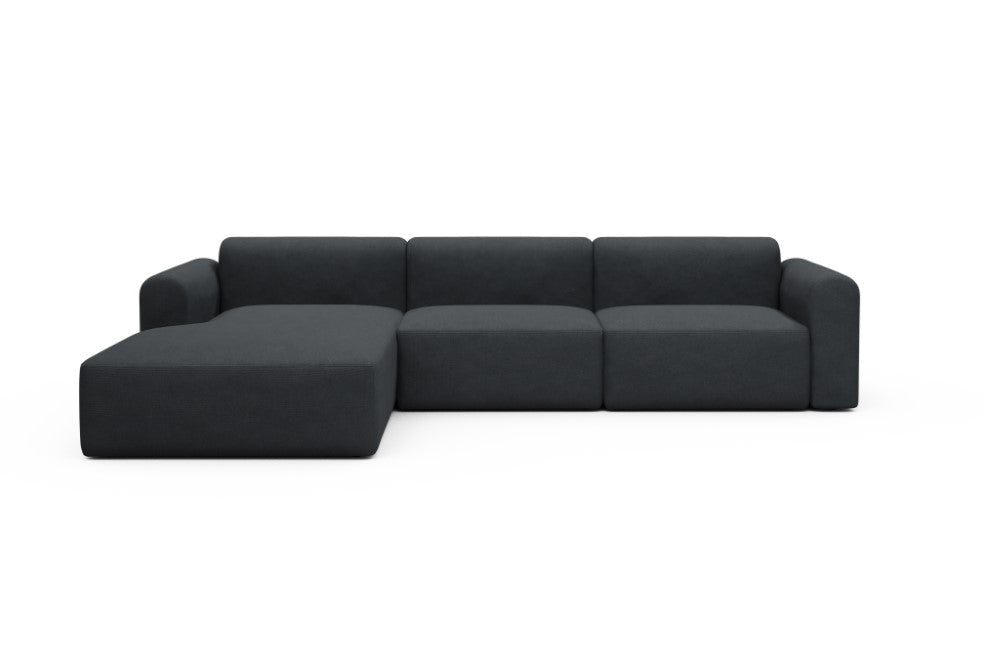 Rund Modular Sofa - Configurations 1 - D3L - 335 x 188 cm - Chaise + 2,5 Seater - 766 Cura Anthracite