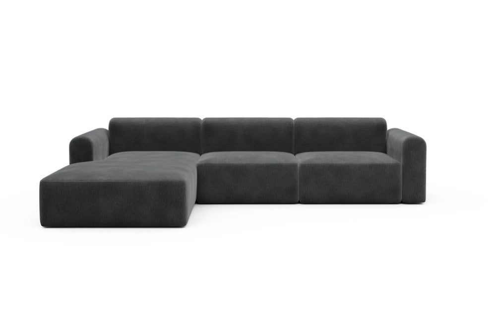 Rund Modular Sofa - Configurations 1 - D3L - 335 x 188 cm - Chaise + 2,5 Seater - 811 Smooth Deep Warm Grey