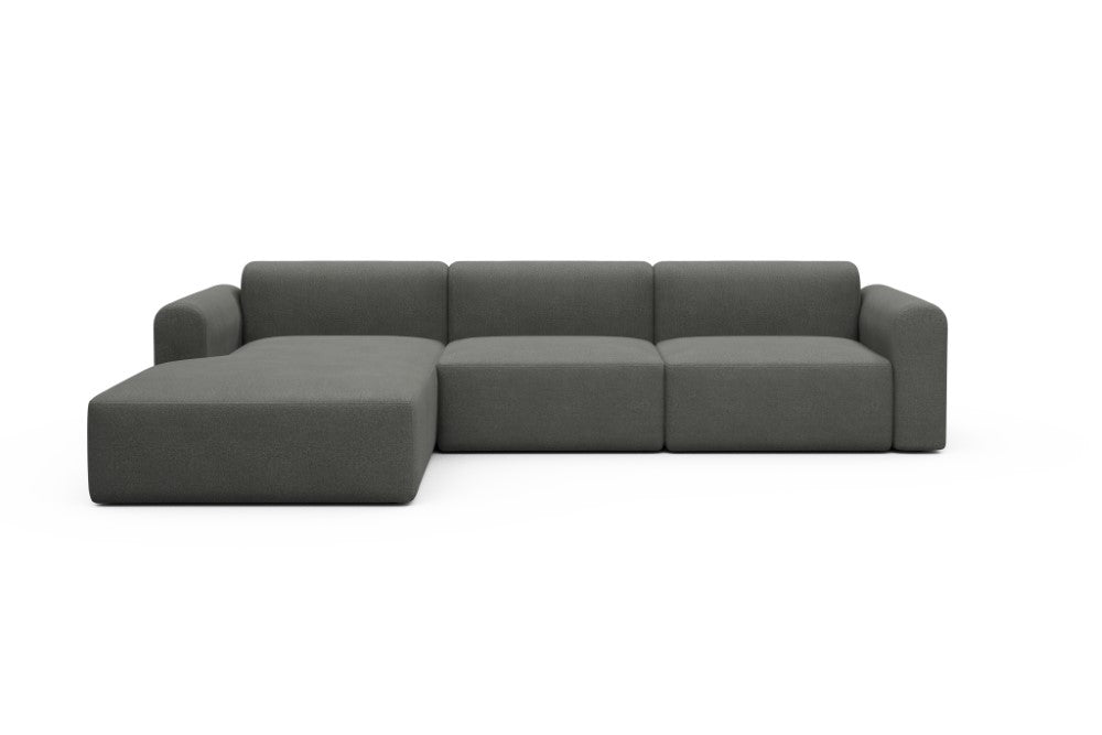 Rund Modular Sofa - Configurations 1 - D3L - 335 x 188 cm - Chaise + 2,5 Seater - 852 Mahoga Seal Grey