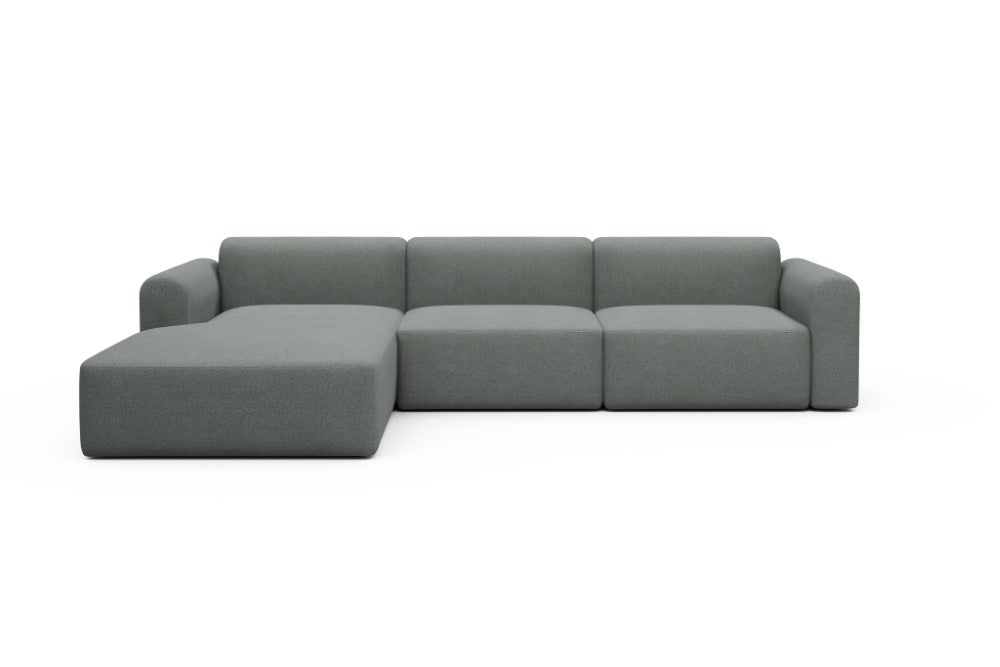 Rund Modular Sofa - Configurations 1 - D3L - 335 x 188 cm - Chaise + 2,5 Seater - 853 Mahoga Dove Grey