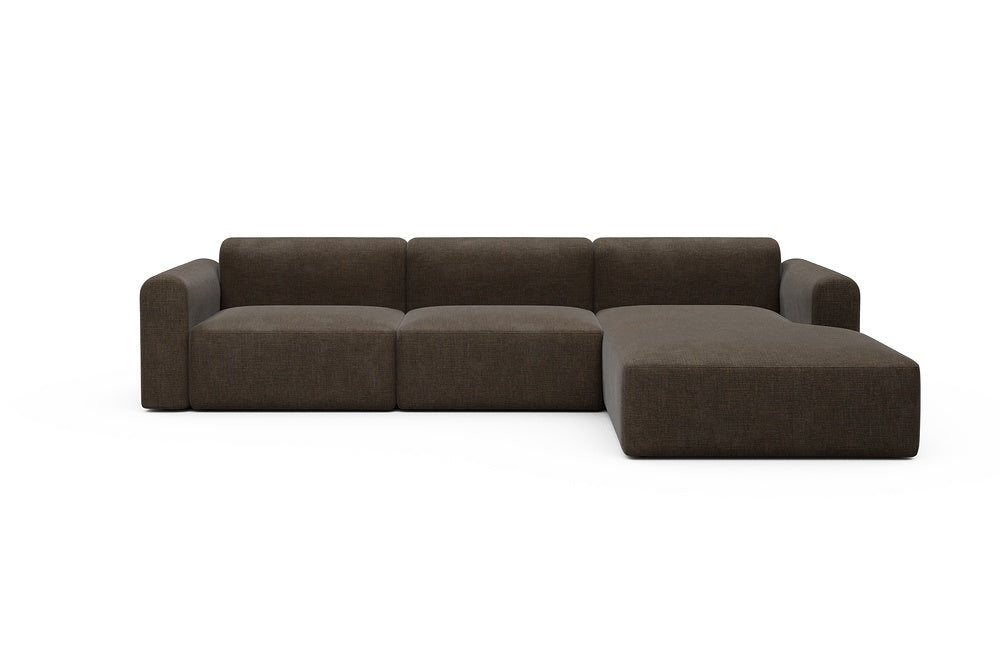 Rund Modular Sofa - Configurations 1 - D4L - 335 x 188 cm - 2,5 Seater + Chaise - 411 Esina Cedar Brown