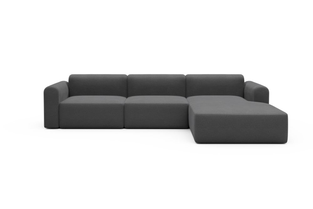 Rund Modular Sofa - Configurations 1 - D4L - 335 x 188 cm - 2,5 Seater + Chaise - 441 Satya Warm Zinc