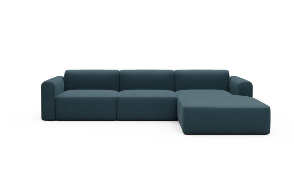 Rund Modular Sofa - Configurations 1 - D4L - 335 x 188 cm - 2,5 Seater + Chaise - 443 Satya Deep Blue