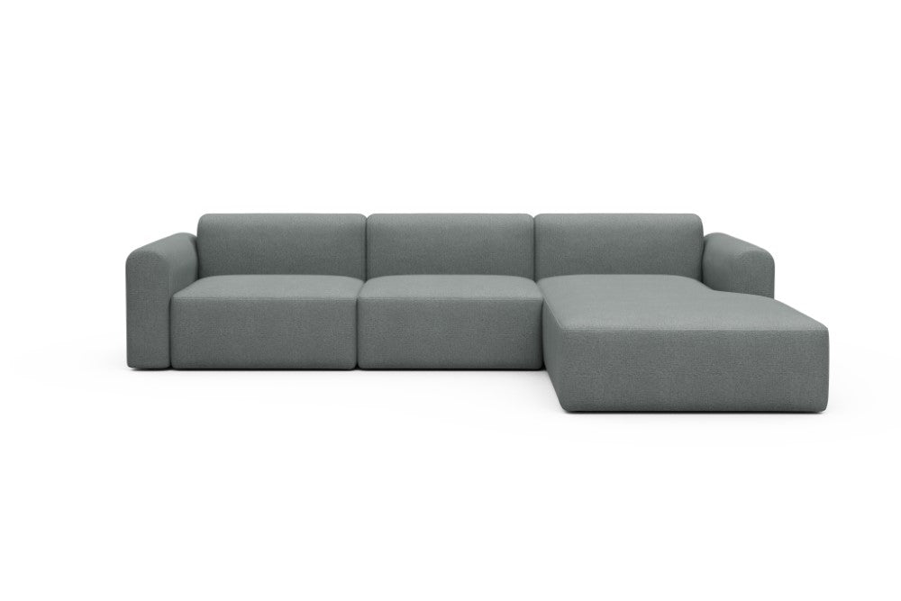 Rund Modular Sofa - Configurations 1 - D4L - 335 x 188 cm - 2,5 Seater + Chaise - 485 Denari Soft Grey