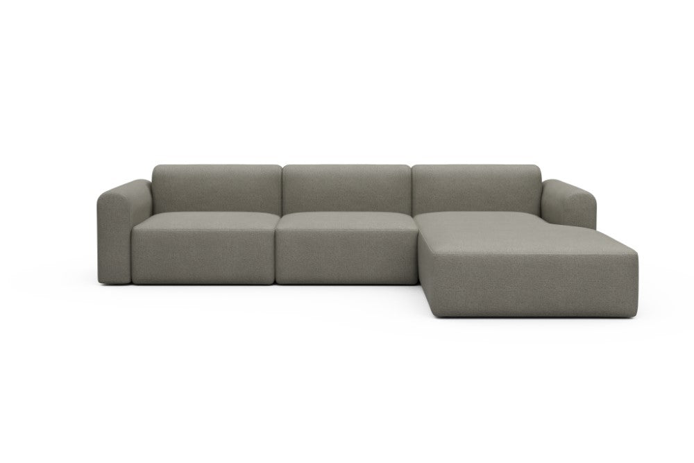 Rund Modular Sofa - Configurations 1 - D4L - 335 x 188 cm - 2,5 Seater + Chaise - 486 Denari Warm Grey