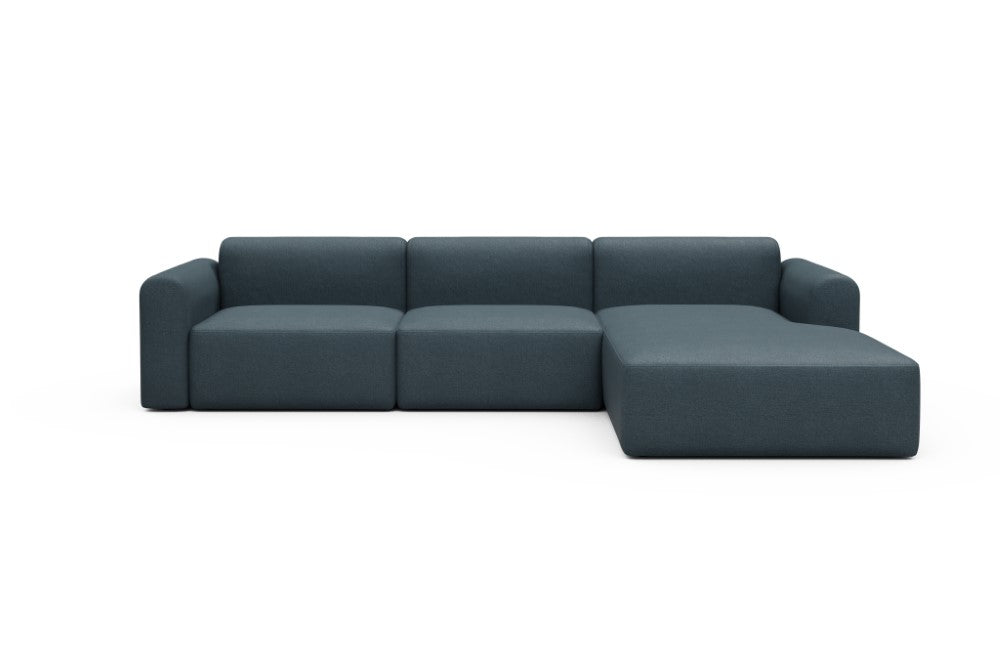 Rund Modular Sofa - Configurations 1 - D4L - 335 x 188 cm - 2,5 Seater + Chaise - 489 Denari Royal Blue