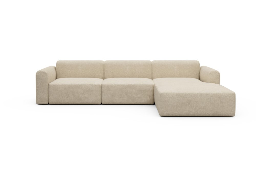 Rund Modular Sofa - Configurations 1 - D4L - 335 x 188 cm - 2,5 Seater + Chaise - 496 Casone Natural Beigie