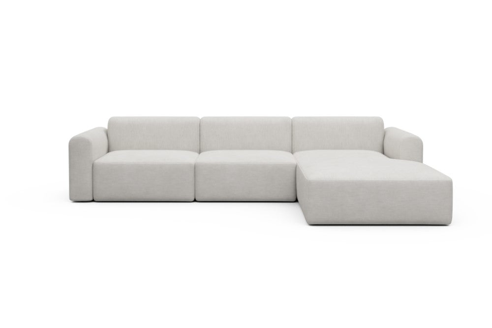 Rund Modular Sofa - Configurations 1 - D4L - 335 x 188 cm - 2,5 Seater + Chaise - 574 Vivus Dusty Off White