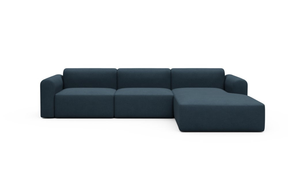 Rund Modular Sofa - Configurations 1 - D4L - 335 x 188 cm - 2,5 Seater + Chaise - 580 Argus Navy Blue