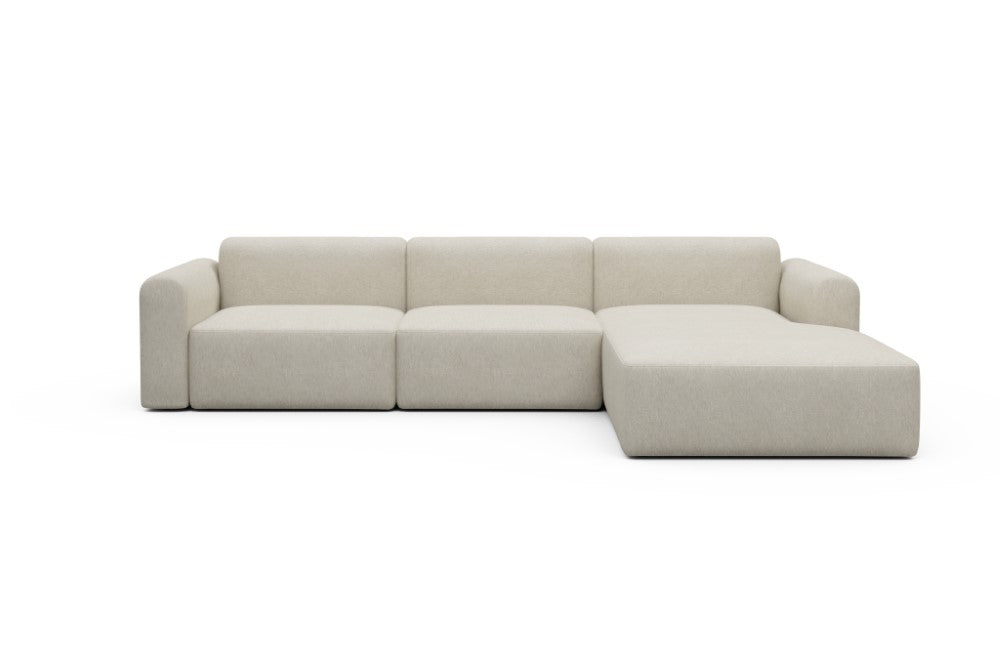 Rund Modular Sofa - Configurations 1 - D4L - 335 x 188 cm - 2,5 Seater + Chaise - 584 Argus Natural
