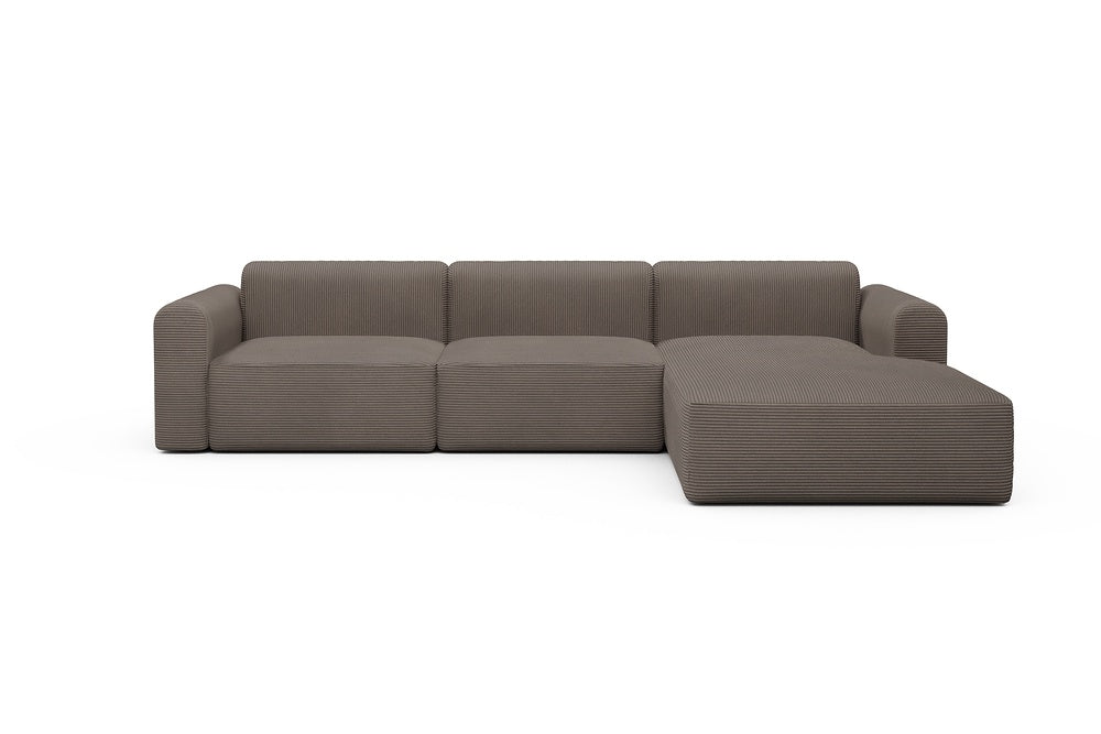 Rund Modular Sofa - Configurations 1 - D4L - 335 x 188 cm - 2,5 Seater + Chaise - 596 Corduroy Mocha