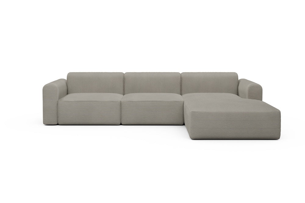 Rund Modular Sofa - Configurations 1 - D4L - 335 x 188 cm - 2,5 Seater + Chaise - 603 Corduroy Beige