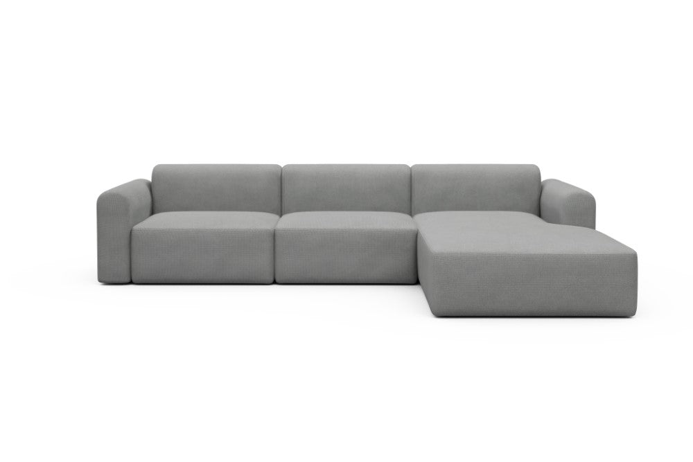 Rund Modular Sofa - Configurations 1 - D4L - 335 x 188 cm - 2,5 Seater + Chaise - 764 Cura Sand Grey