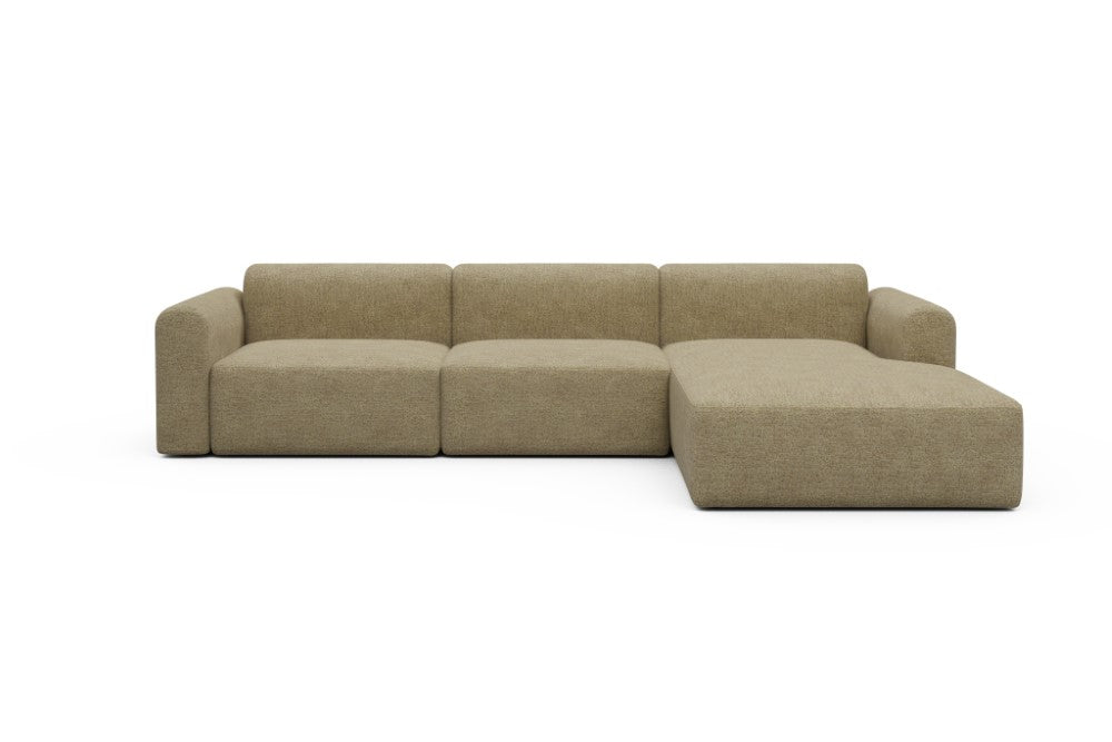 Rund Modular Sofa - Configurations 1 - D4L - 335 x 188 cm - 2,5 Seater + Chaise - 774 Carreno Sicilian Yellow