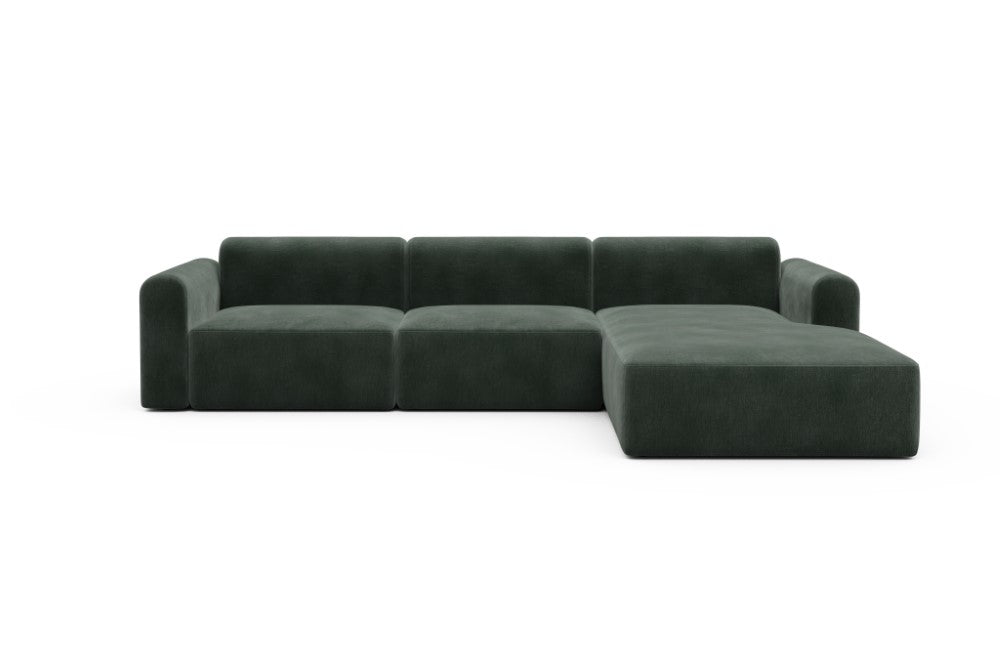 Rund Modular Sofa - Configurations 1 - D4L - 335 x 188 cm - 2,5 Seater + Chaise - 814 Smooth Laural Green